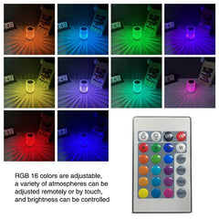 Portable USB Rechargeable RGB Lighting Crystal Touch Control Table Lamp