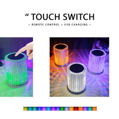 Portable USB Rechargeable RGB Lighting Crystal Touch Control Table Lamp
