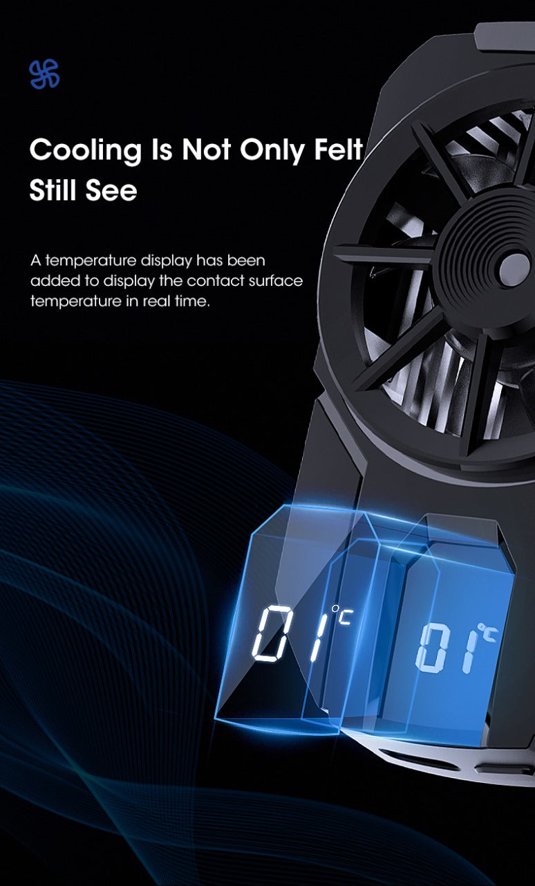 Portable DLA3 Mobile Phone Radiator Cooling Fan Case Phone Cooler With Digital Display