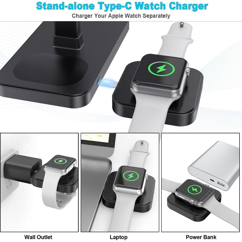 Y15S 4-in-1 Smart Magnetic Wireless Charging Stand – 30W Fast Multi-Device Charger for iPhone, Apple Watch, AirPods & More